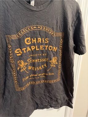 Chris Stapleton Black Short Sleeve Graphic Tee with Gold Print
